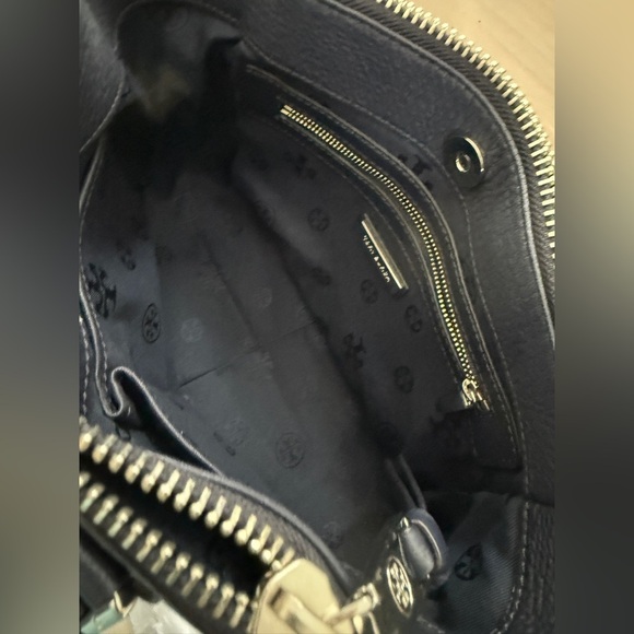 Tory Burch Navy Robinson Mini Square Tote - Picture 5 of 6